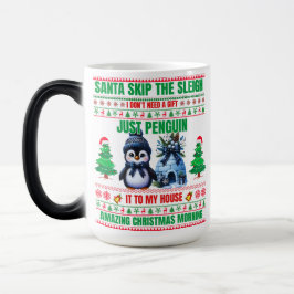 Taza Mágica Navidades Feliz Navidad Por Pingüino Regalo