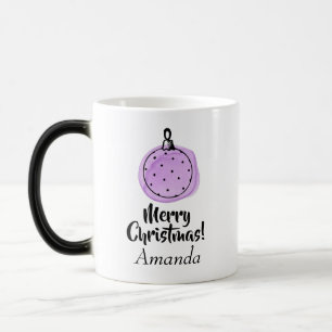 Taza Mágica Navidades ornamentos morados