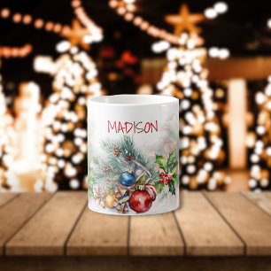 Taza Mágica Navidades personalizados Berries y guirnalda helad
