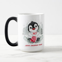 Taza Mágica Navidades personalizados de pingüino