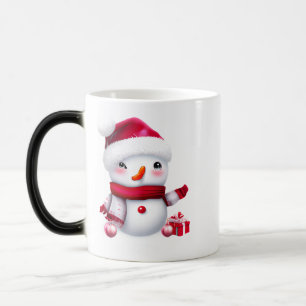Taza Mágica Navidades rosados cúrcutos Snowman