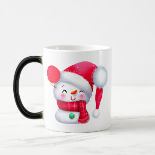 Taza Mágica Navidades rosados cúrcutos Snowman