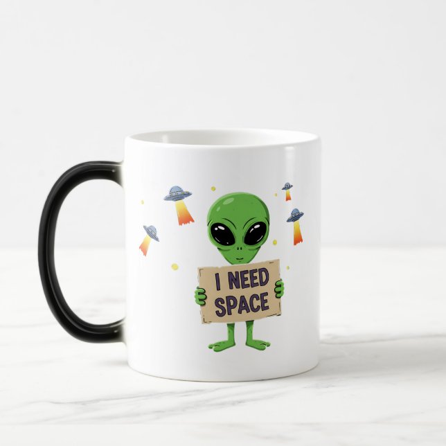 Taza Mágica Necesito espacio Personalizado de café blanco (Izquierda)