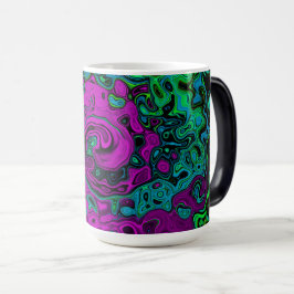 Taza Mágica Negrita Magenta Resumen Groovy Bañera de arte líqu