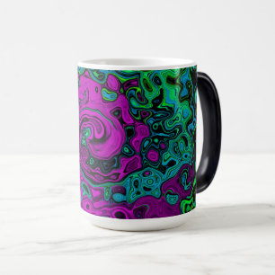 Taza Mágica Negrita Magenta Resumen Groovy Bañera de arte líqu