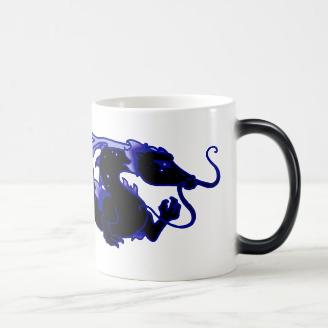 Taza Mágica Negro y azul del dragón del dragón (Derecha)