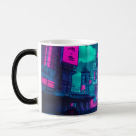Taza Mágica Neon Cyberpunk City Futuristic Gamer