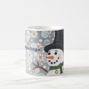 Taza Mágica ¡Nevada del muñeco de nieve, los saludos de la