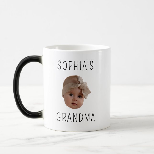 Taza Mágica Niña Personalizado moderna con nieto con imagen de (Izquierda)