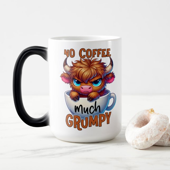 Taza Mágica No Coffee Much Grumpy  (Con donut)