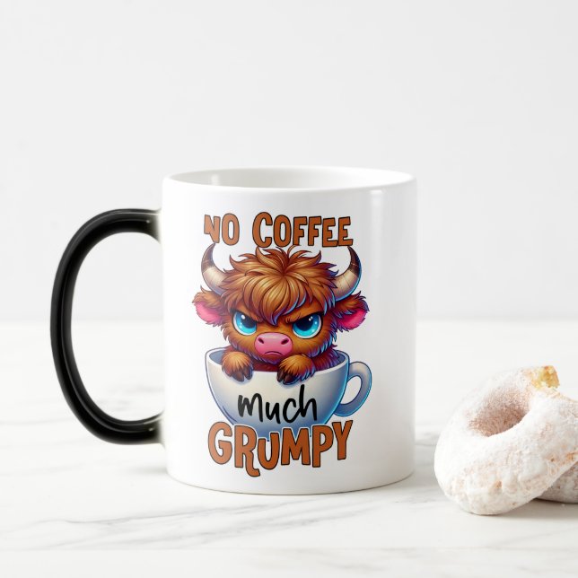 Taza Mágica No Coffee Much Grumpy  (Con donut)