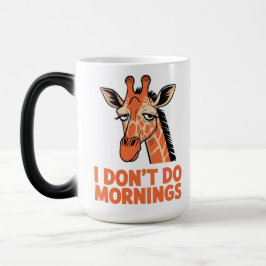 Taza Mágica No Hago Mañanas – Gracioso Jirafa Soñoliento Café