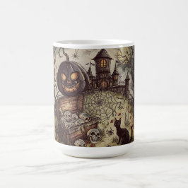 Taza Mágica Noche de Halloween: La Calabaza Negra Espantosa Gu