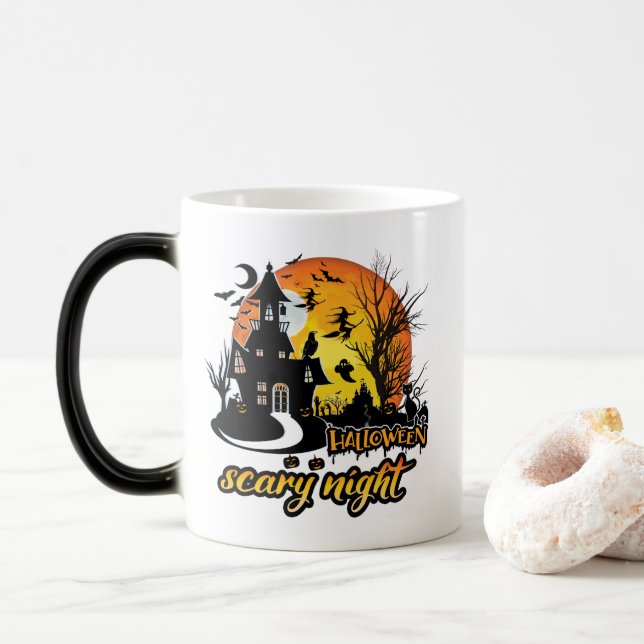 Taza Mágica Noche de miedo de Halloween (Con donut)