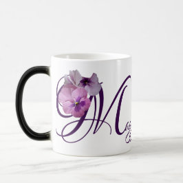Taza Mágica Nombre del personalizable Maggie morple pansy flor