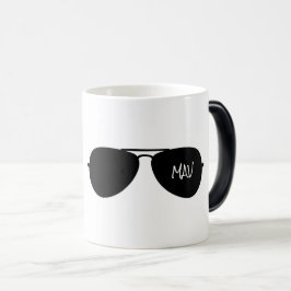 Taza Mágica Nombre inicial del Personalizado piloto de gafas d