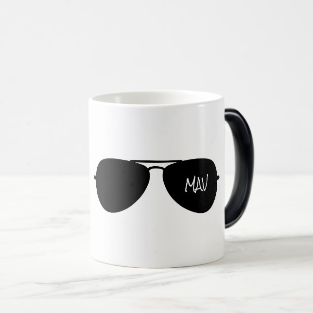 Taza Mágica Nombre inicial del Personalizado piloto de gafas d (Anverso derecho)