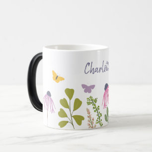 Taza Mágica Nombre personalizado de las flores de jardín y las