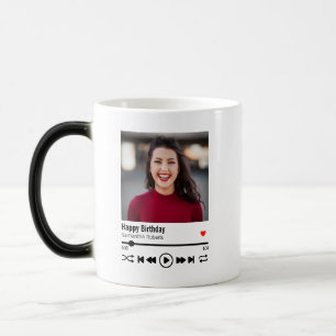 Taza Mágica Nombre personalizado de moda foto de cumpleaños f