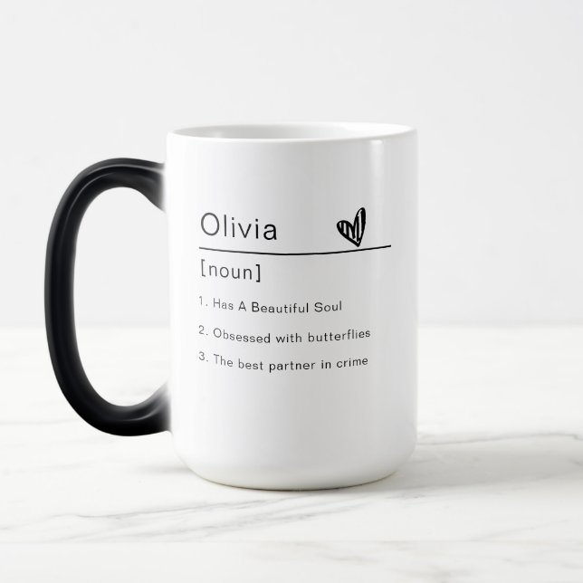 Taza Mágica Nombre personalizado de regalo de cumpleaños moder (Izquierda)