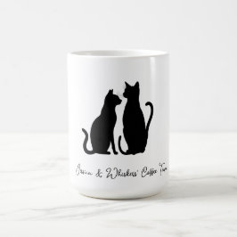 Taza Mágica Nombre personalizado de silueta de gato de moda bl