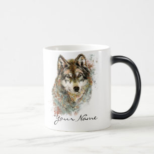 Taza Mágica Nombre personalizado o acuarela de texto Animal
