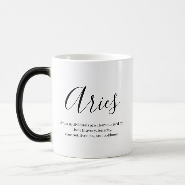 Taza Mágica Nombre personalizado, signo de zodiaco, barra de r (Izquierda)