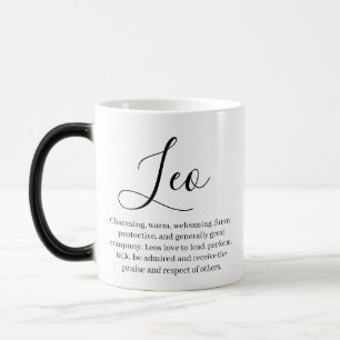 Taza Mágica "Nombre y rasgos del signo Leo Zodiac personalizad