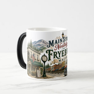 Taza Mágica Nostalgia de Main Street en Fryeburg Maine Color