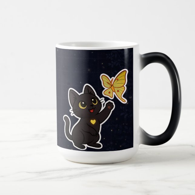 Taza Mágica #NovaCatAdventures  and Lunar Moth Frolics Mug (Derecha)