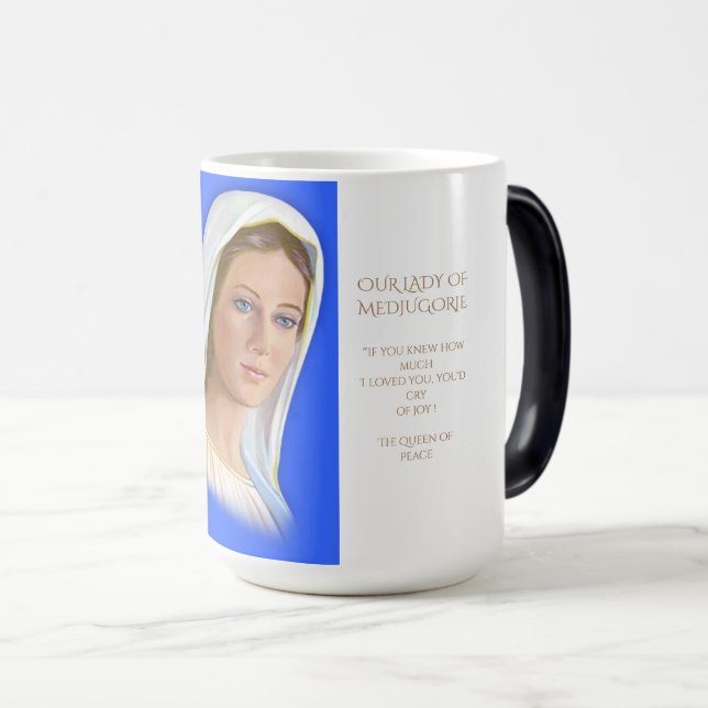 Taza Mágica Nuestra Señora de Medjugorje Café Mug (Anverso derecho)