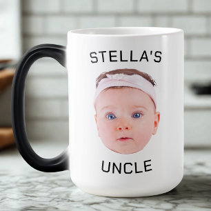 Taza Mágica Nuevo Tío Gift Mug, Personalizado Baby Face Photo 