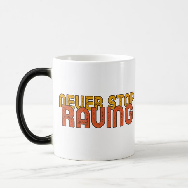 Taza Mágica Nunca dejes de esquivar en Naranja amarillo (Izquierda)