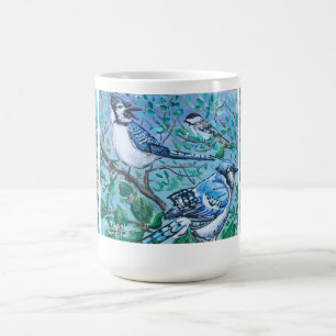 Taza Mágica Observación de aves moderna Arrendajo azul pinzón 