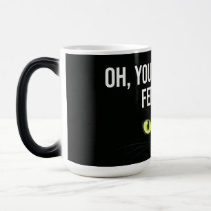 Taza Mágica Ojos Divertidos de Gato Gruñón Oh Estás Despierto 
