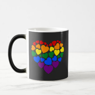 Taza Mágica Orgullo- corazón de color de arcoíris gay por amor