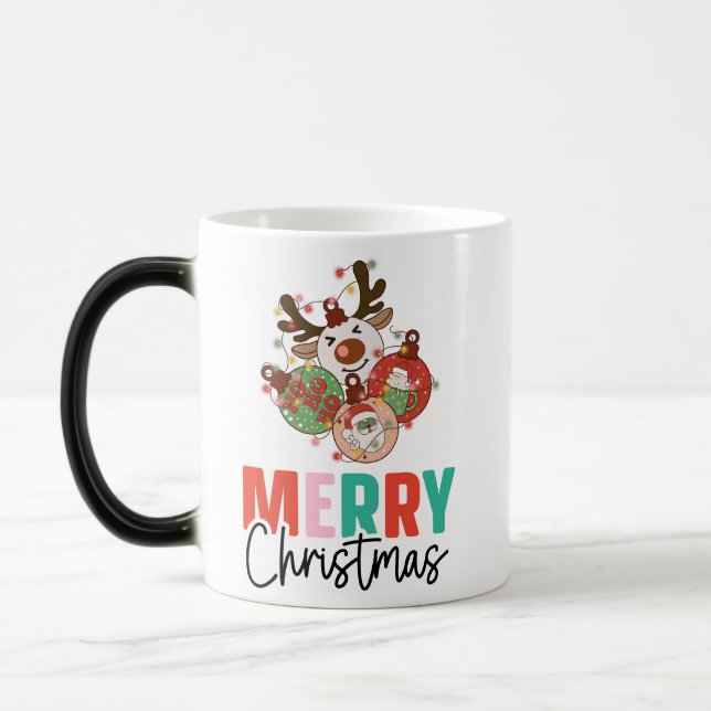Taza Mágica Ornamentos de Cute - Feliz Navidad (Izquierda)