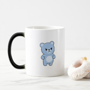 Taza Mágica Oso Enojado Estilo Kawaii Mínimo
