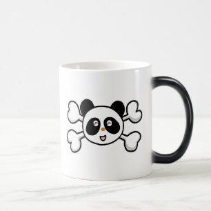 Taza Mágica oso panda Calavera y huesos cruzados
