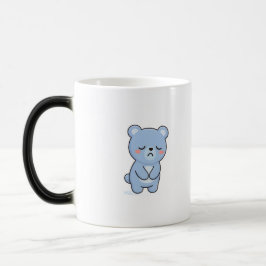 Taza Mágica Oso Triste Estilo Kawaii Mínimo