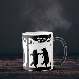Taza Mágica Osos Bailarines Silueta Negra