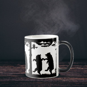 Taza Mágica Osos Bailarines Silueta Negra