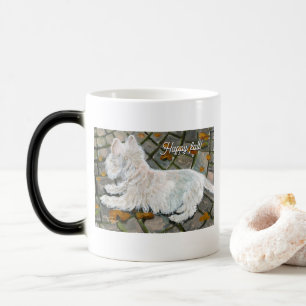Taza Mágica Otoño deja a Westie en patio