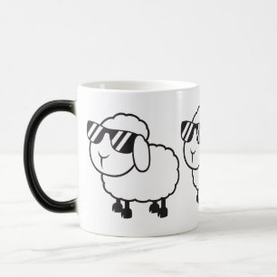 Taza Mágica Ovejas blancas en dibujo animado de las gafas de