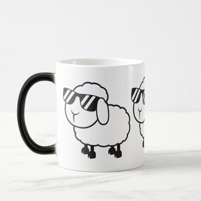 Taza Mágica Ovejas blancas en dibujo animado de las gafas de (Izquierda)