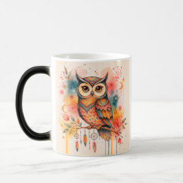 Taza Mágica owl boho watercolor mugs