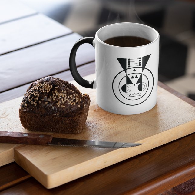 Taza Mágica Ox Zodiac - Símbolo geométrico Ushi (Sip with strength, Ushi zodiac mug for grounded mornings.)