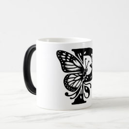 Taza Mágica P Alphabet black butterfly