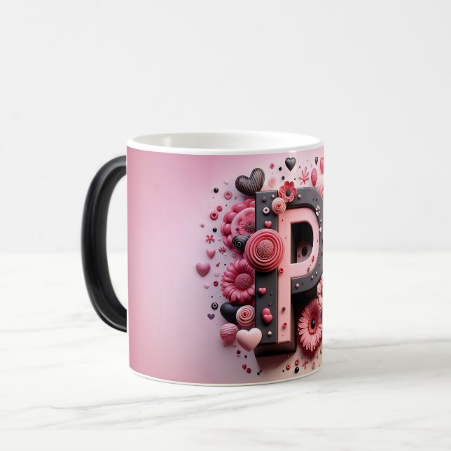 Taza Mágica P Valentine Alphabet 3D (Anverso izquierdo)