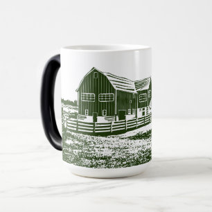 Taza Mágica Paisaje campestre estilo madera casa de campo